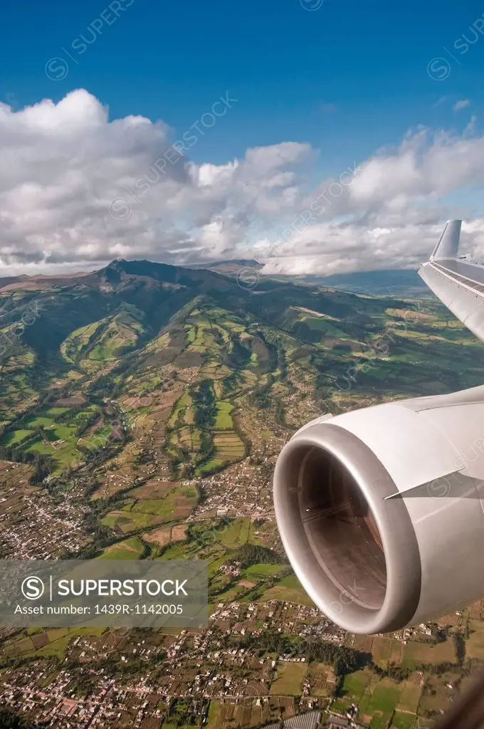 Airplane over Quito, Ecuador