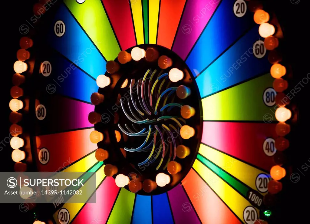 Brightly colored casino wheel