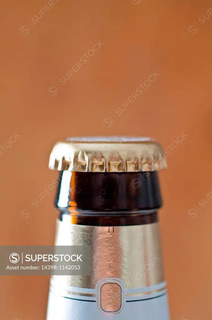Top section of a beer bottle