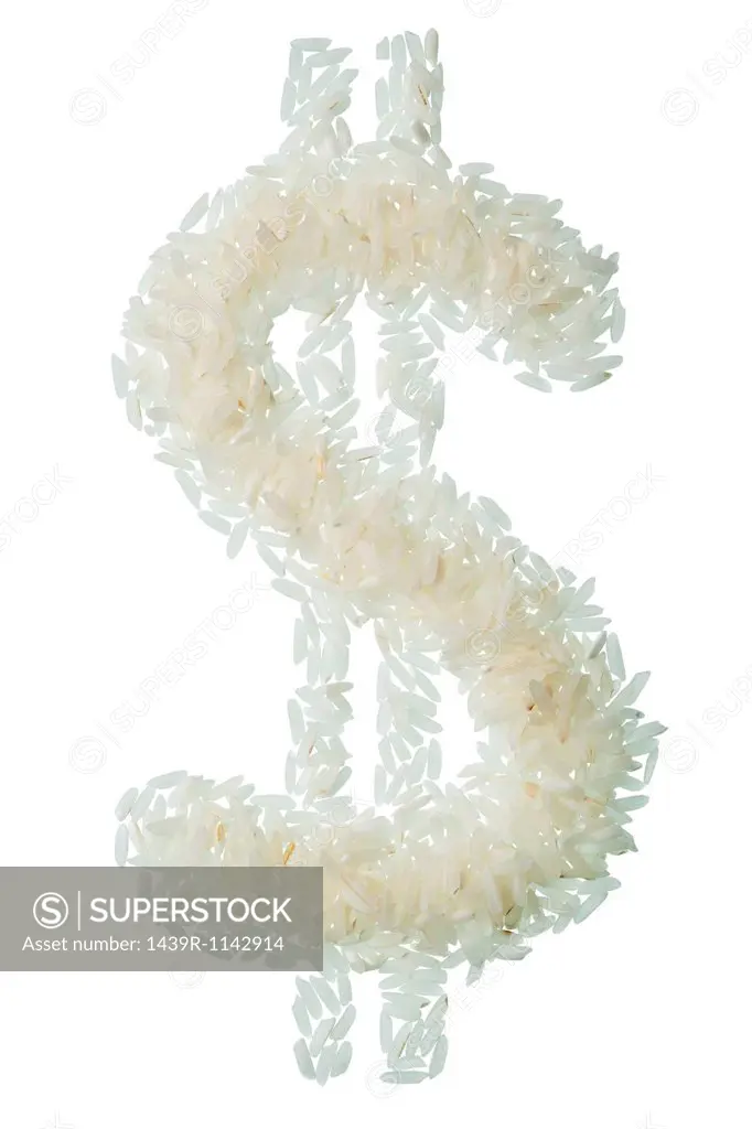 Rice in shape of US dollar symbol