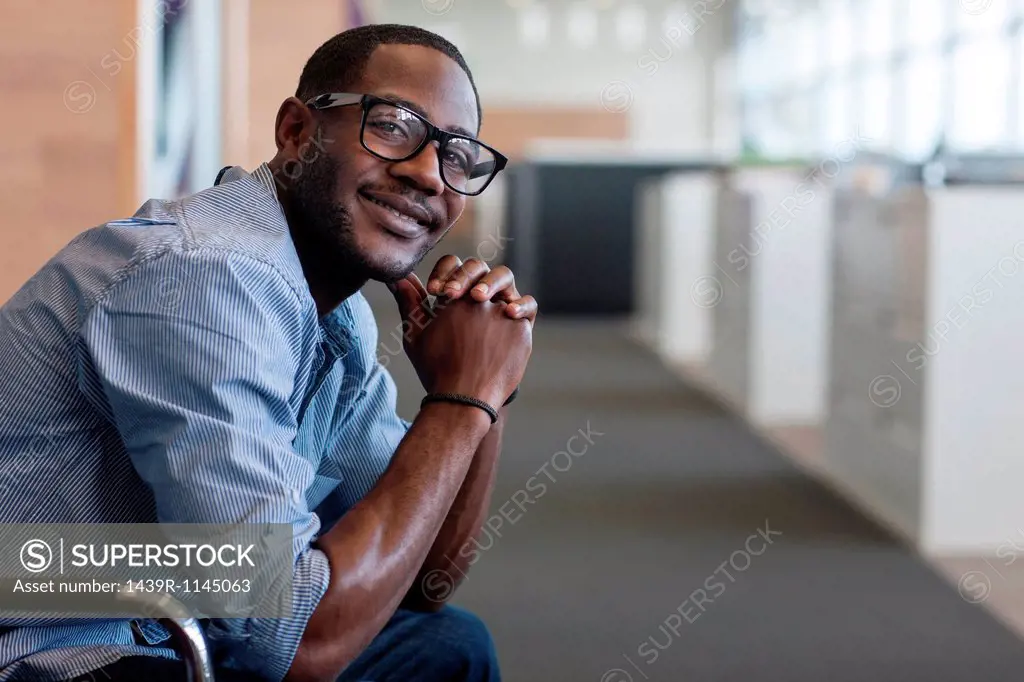 Man wearing glasses smiling