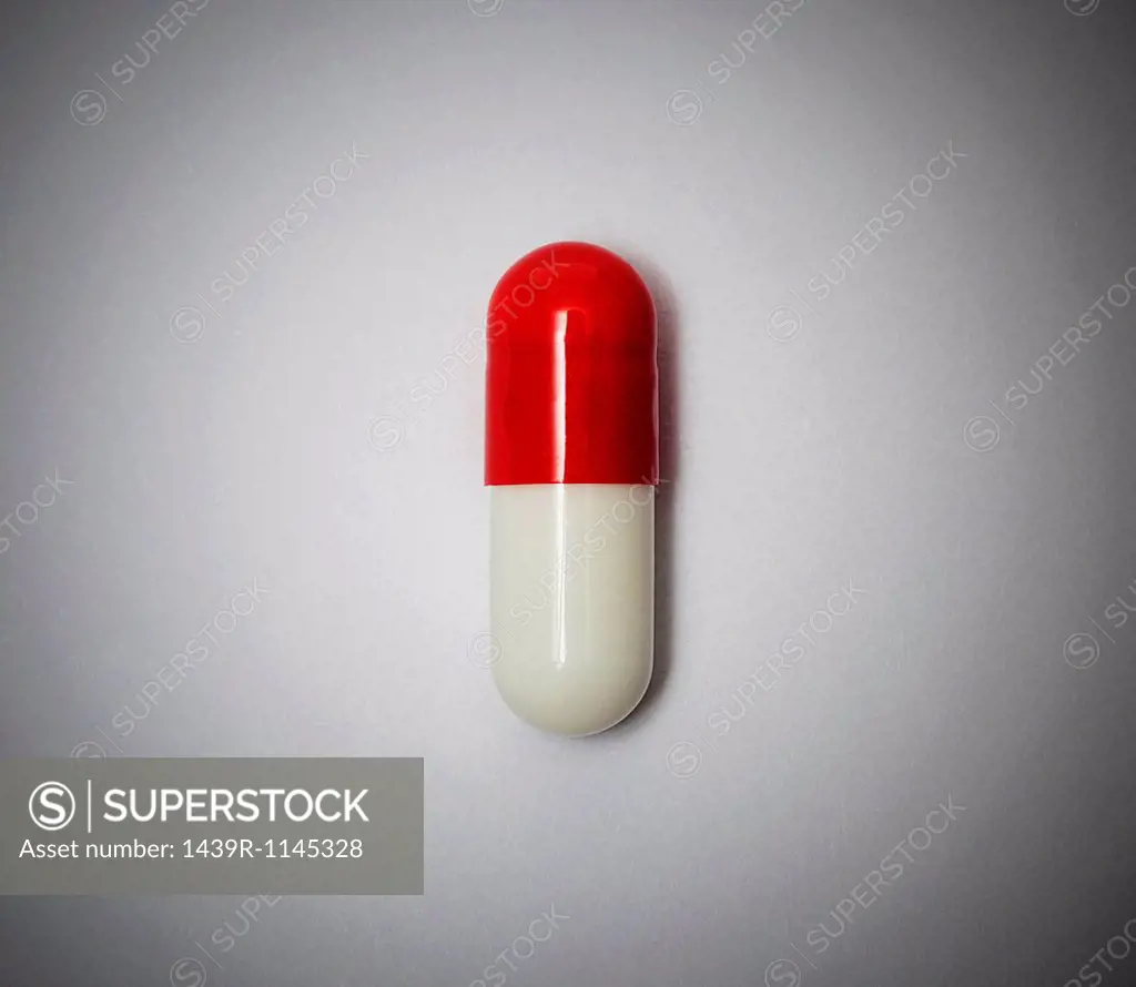 Red and white capsule