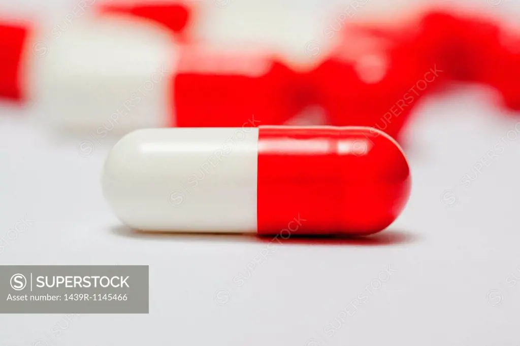 Red and white capsules