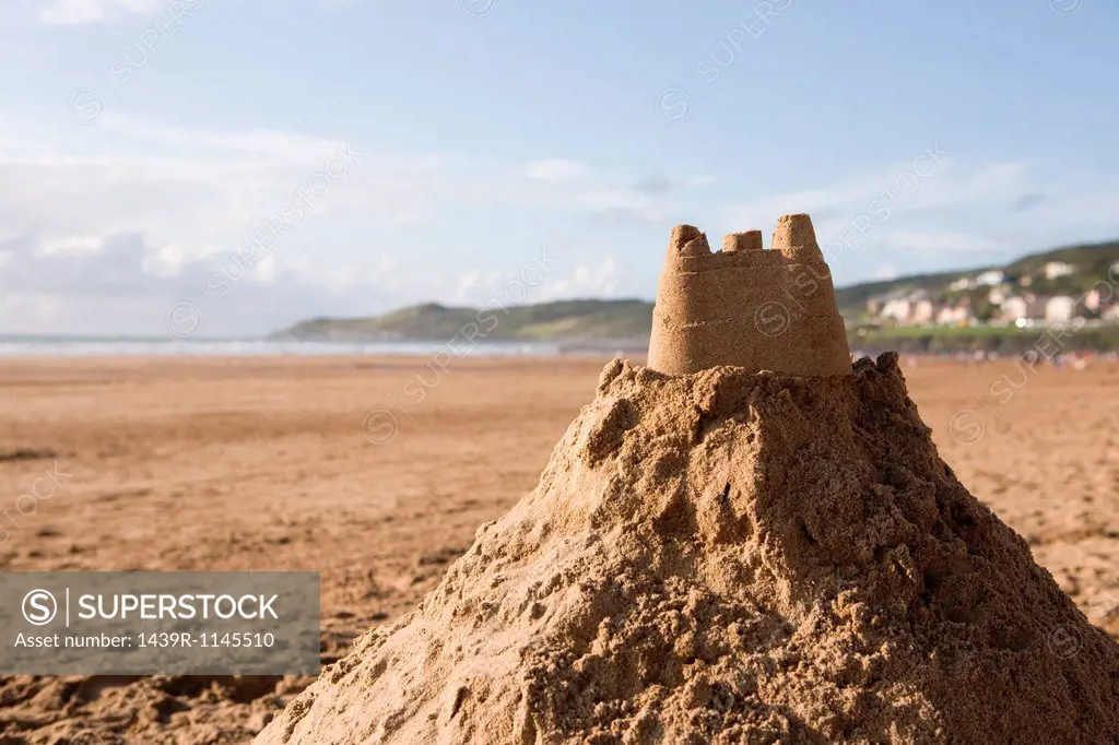Sand castle on a beach