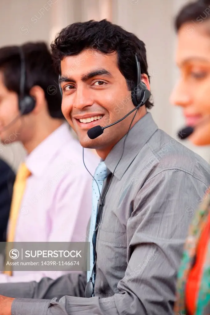 Portrait of a call center agent