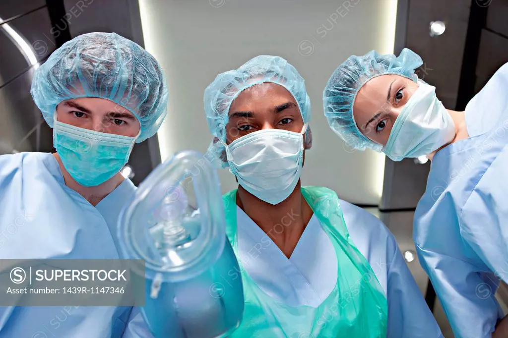 Anaesthetists with anaesthetic mask