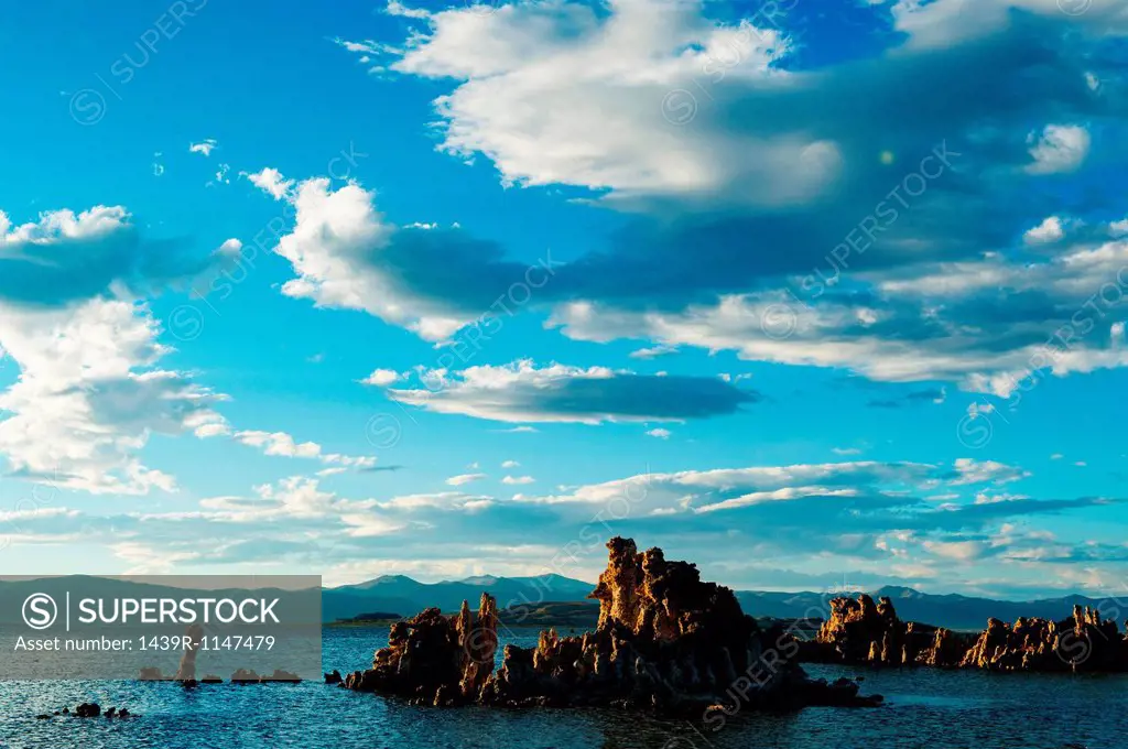 Tufa rock formations, mono lake, california, usa