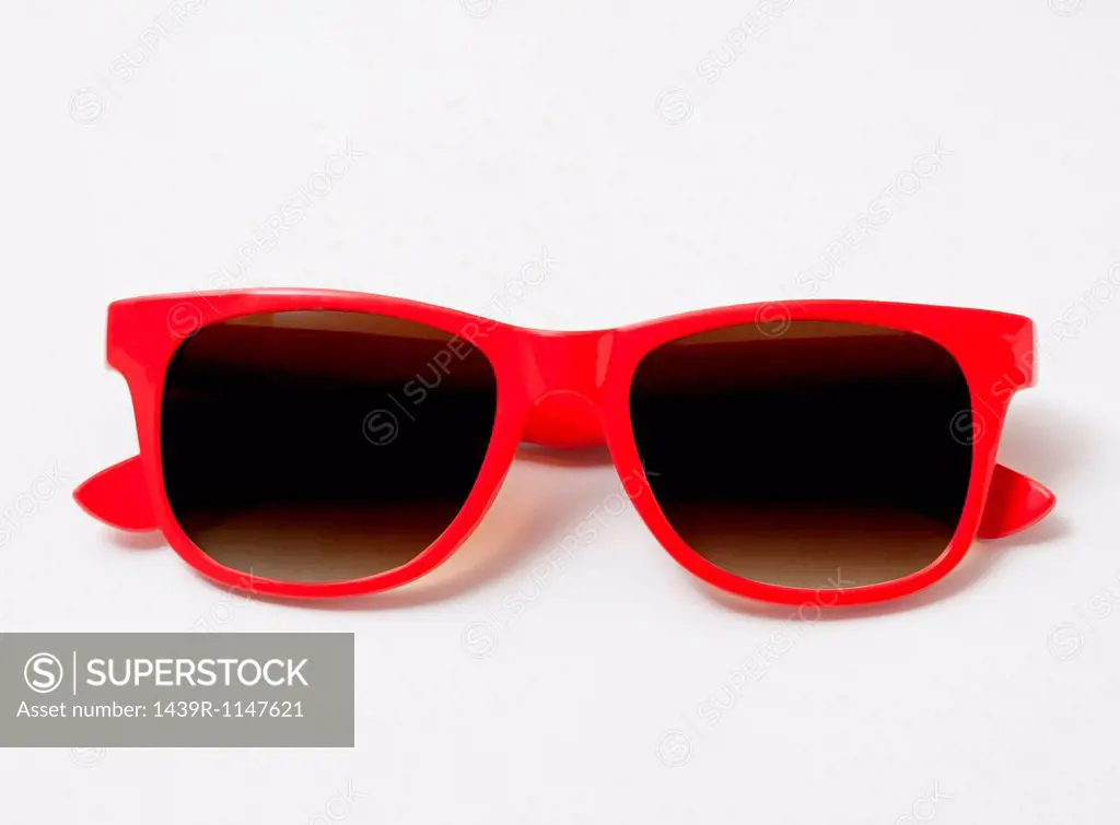 Pair of red sunglasses