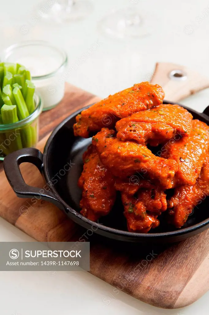Dish of chicken wings