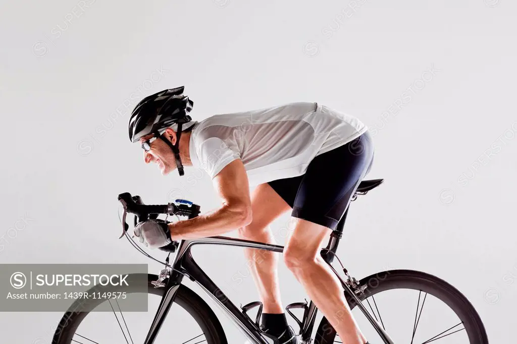 Determined male cyclist