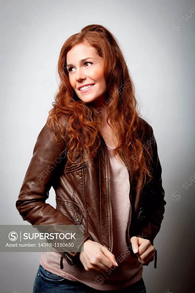 Smiling woman wearing jacket