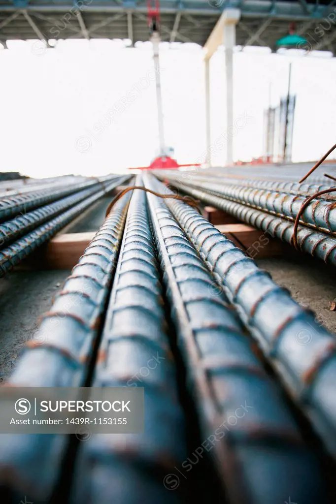 Close up of pipes at construction site