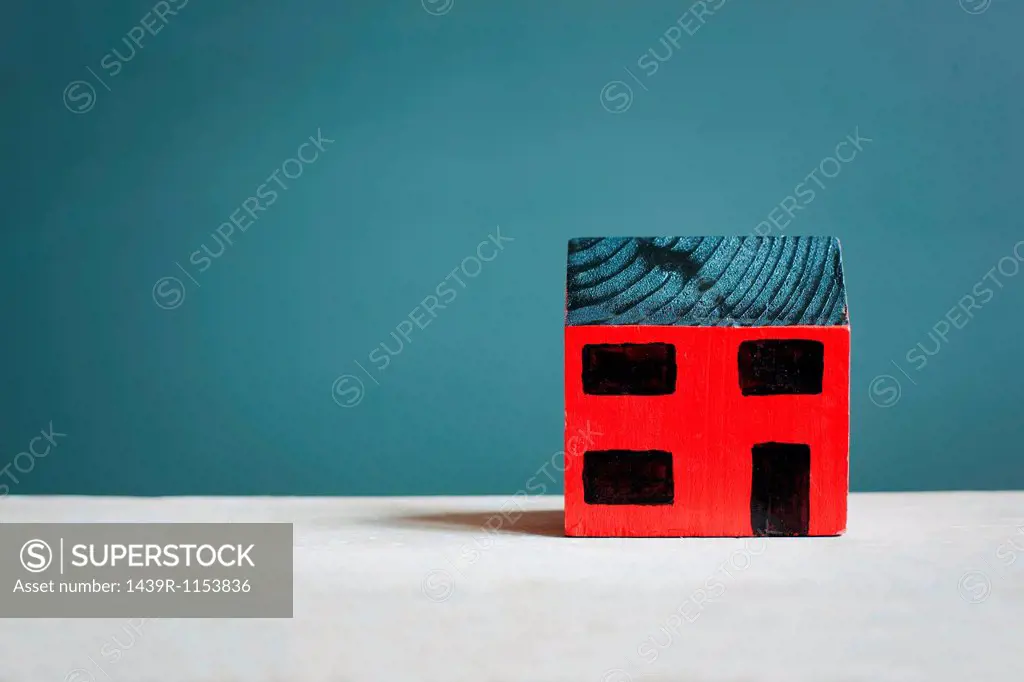 Model house on counter