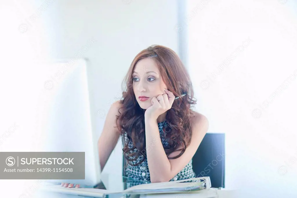 Businesswoman working on computer