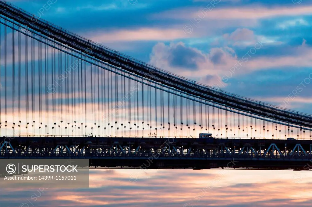 Detail of Manhattan bridge, New York City, USA