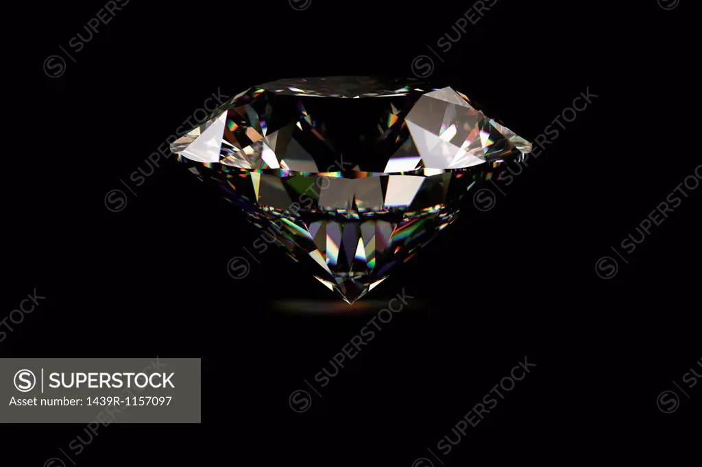 Diamond against black background