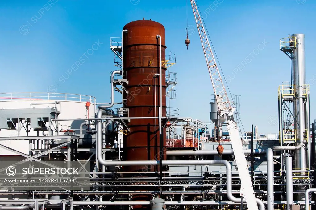 Storage tanks of oil refinery