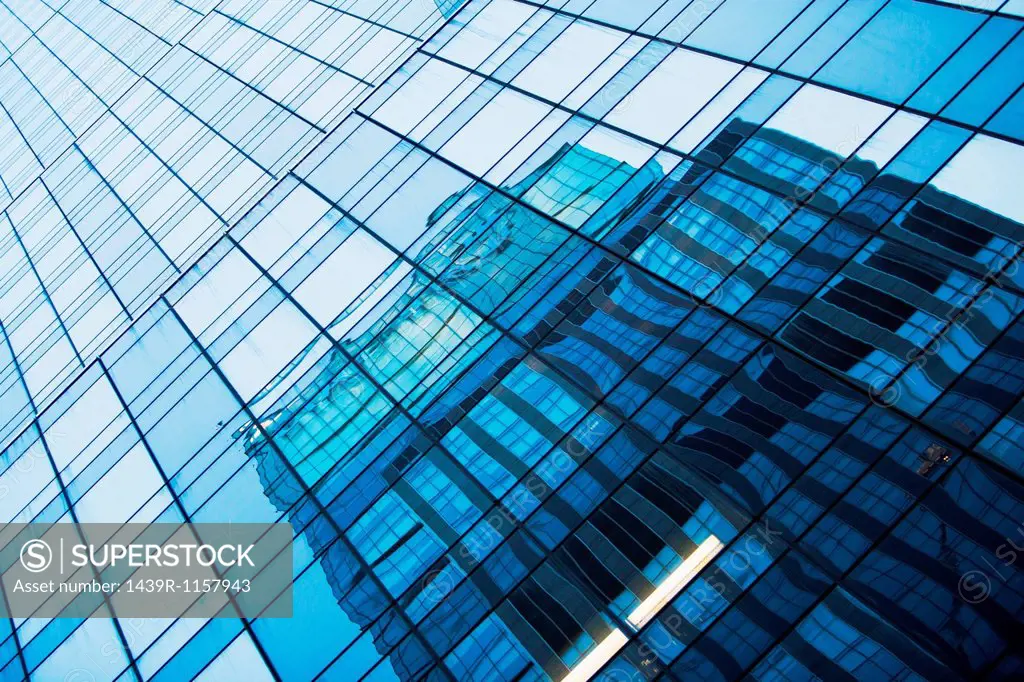 Abstract reflection, modern office buildings