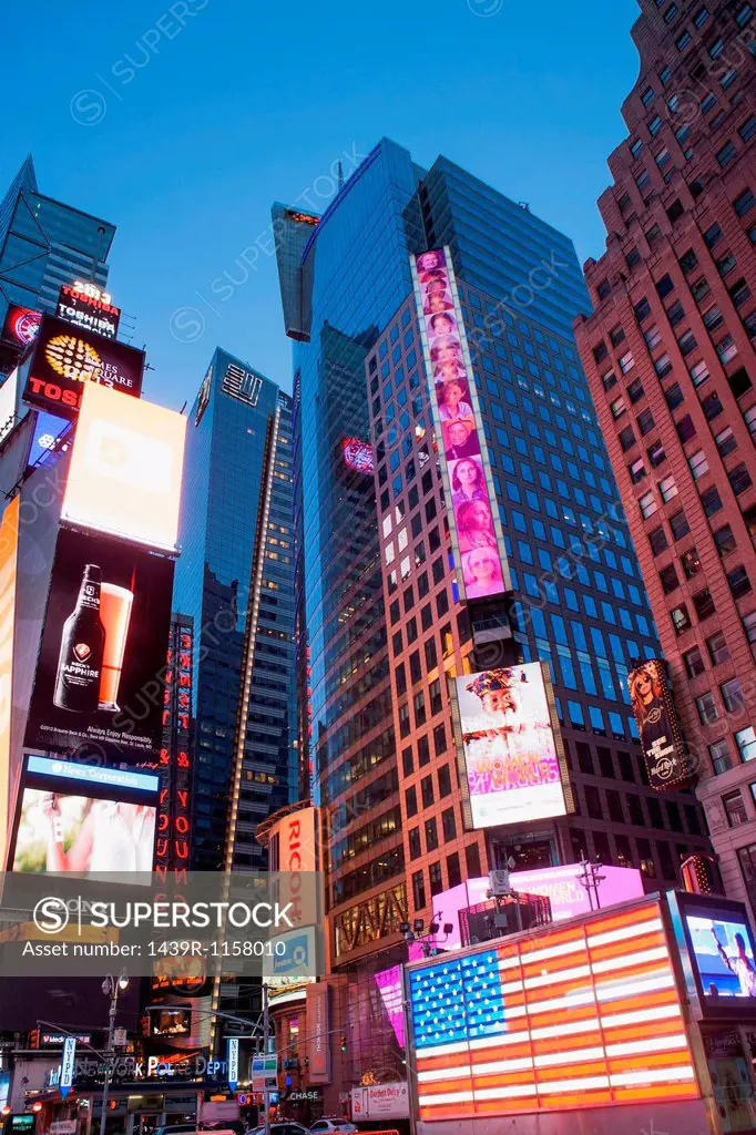 Illuminated billboards Times Square, New York, USA