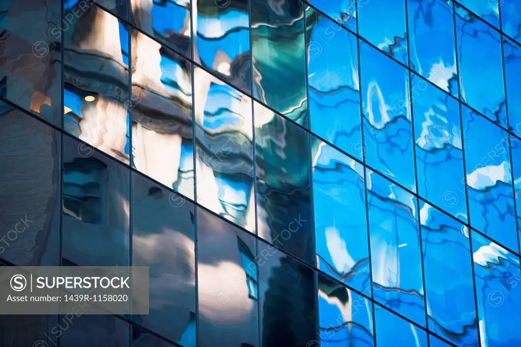 Close up of modern reflective facade