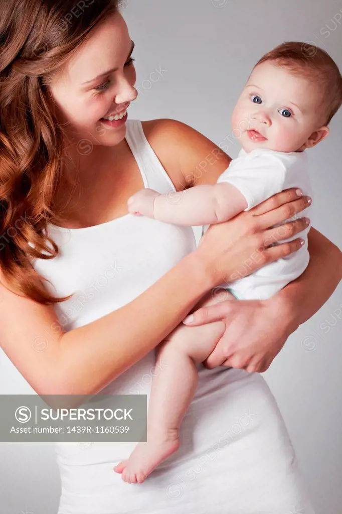 Mother with baby daughter