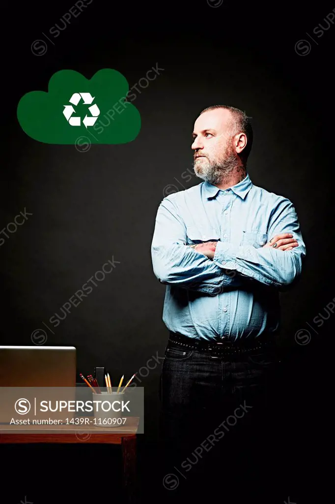Man looking at environmental issue