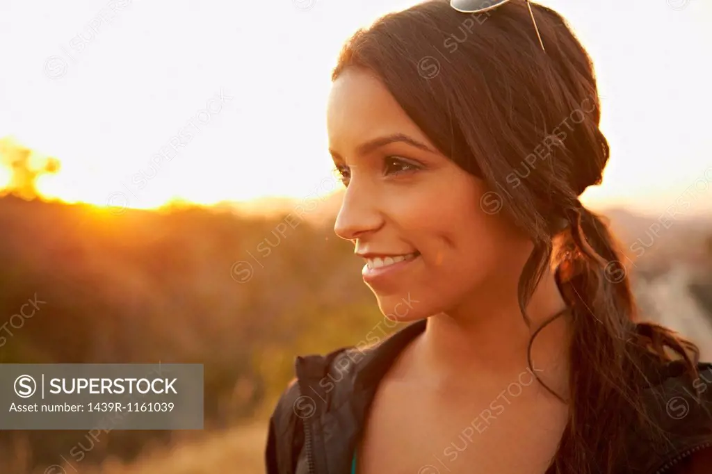 Woman with dimpled smile