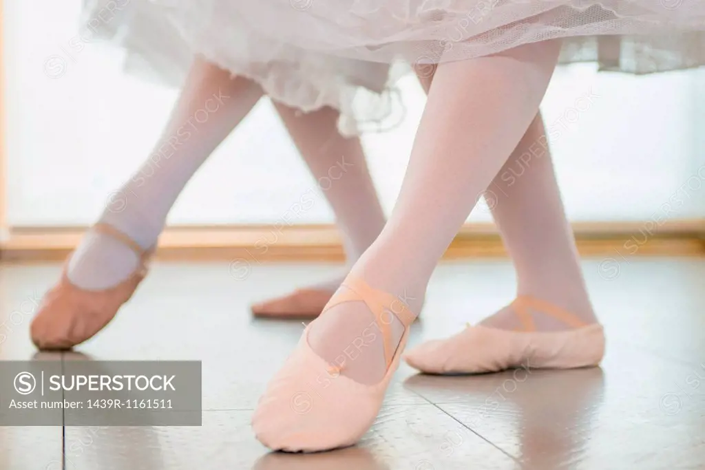 Ballerinas practising together, low section
