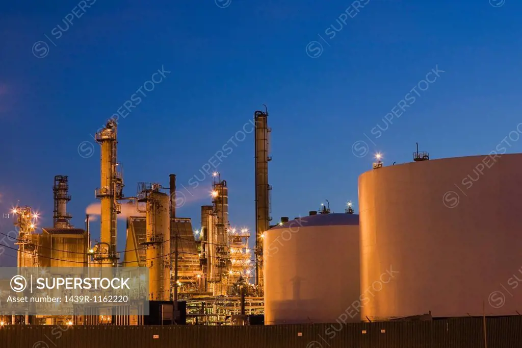 Gas and oil refinery in Montreal, Quebec, Canada