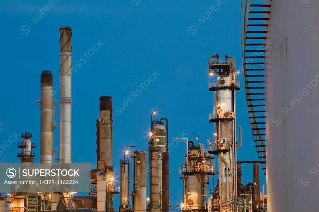 Refinery smokestacks, Montreal, Quebec, Canada