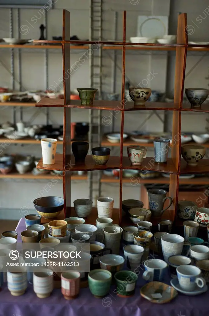 Large group of traditional Japanese ceramics