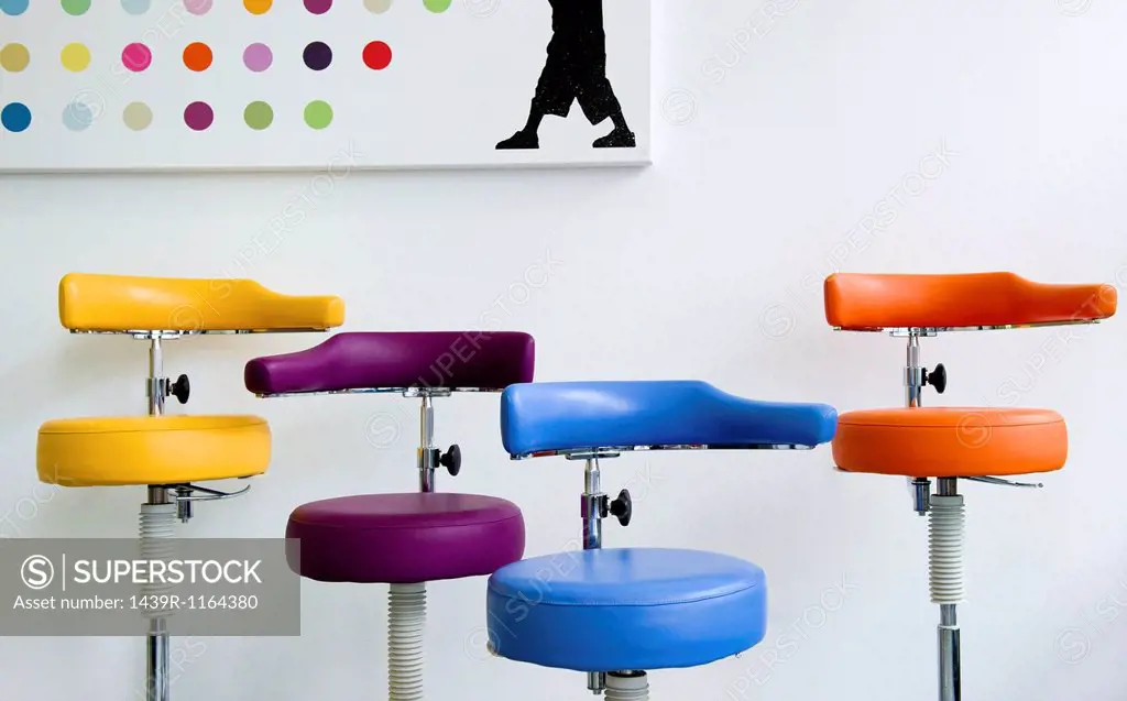 Group of dental stools in clinic