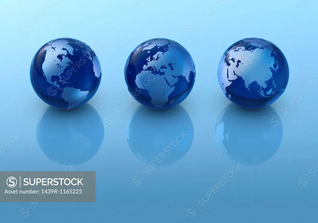 Three globes in a row