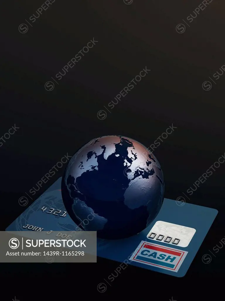 Globe on a credit card