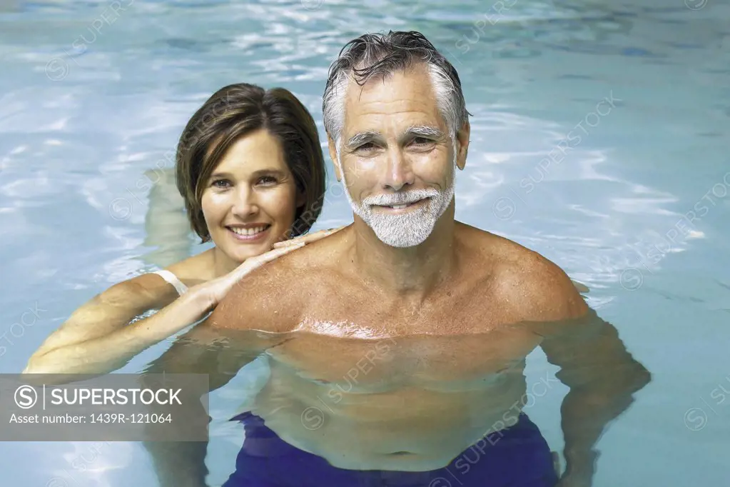 Man and woman in swimming pool