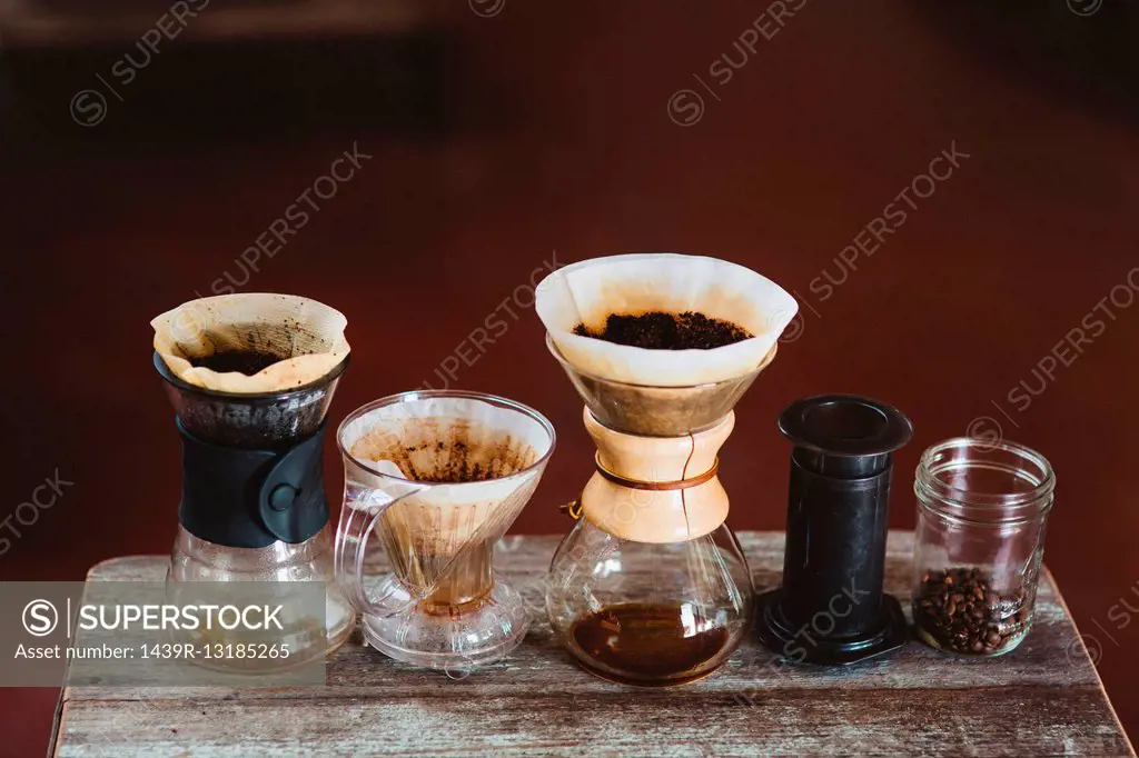 Selection of coffee makers, still life