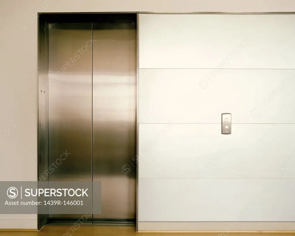 Closed elevator doors