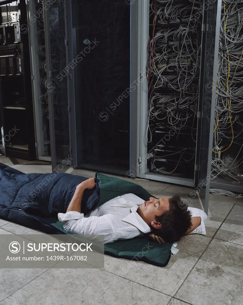 Man sleeping in office