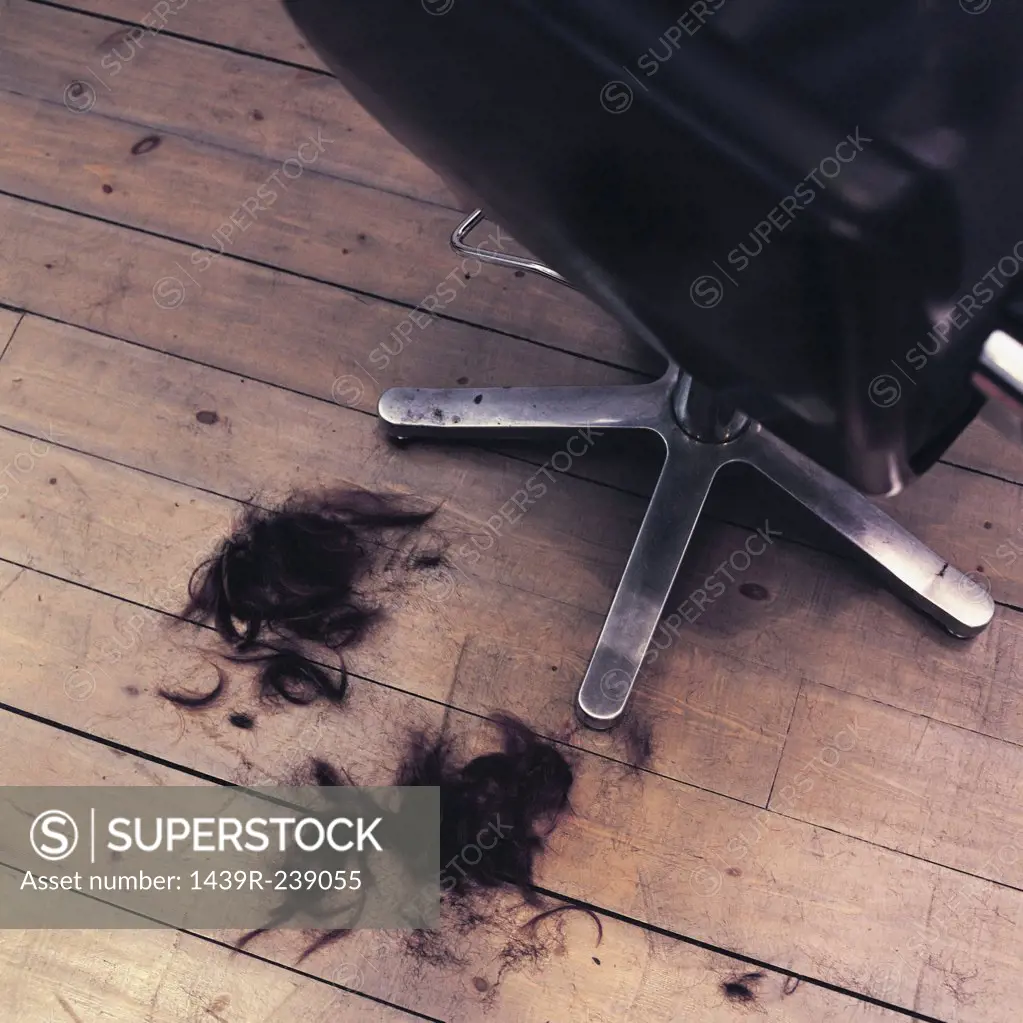 Hair by barbers chair