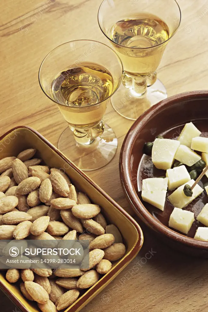 Sherry almonds and manchego cheese