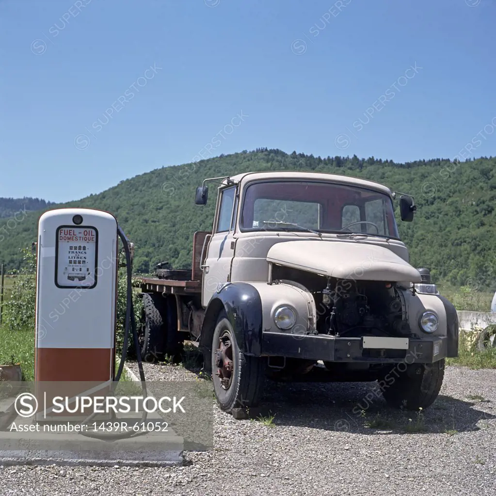 Truck at gas station