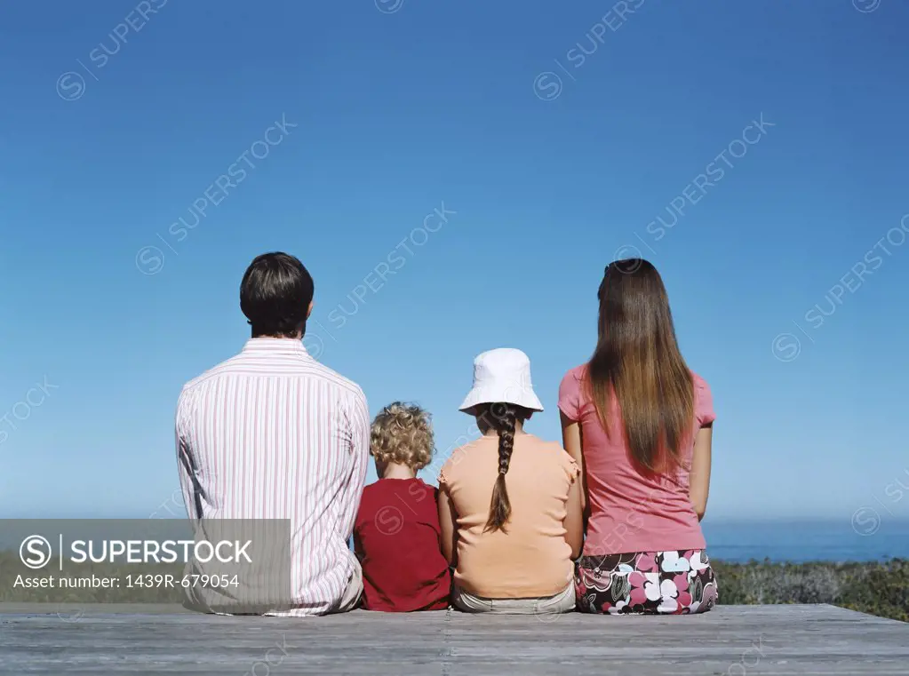 Family looking out to sea