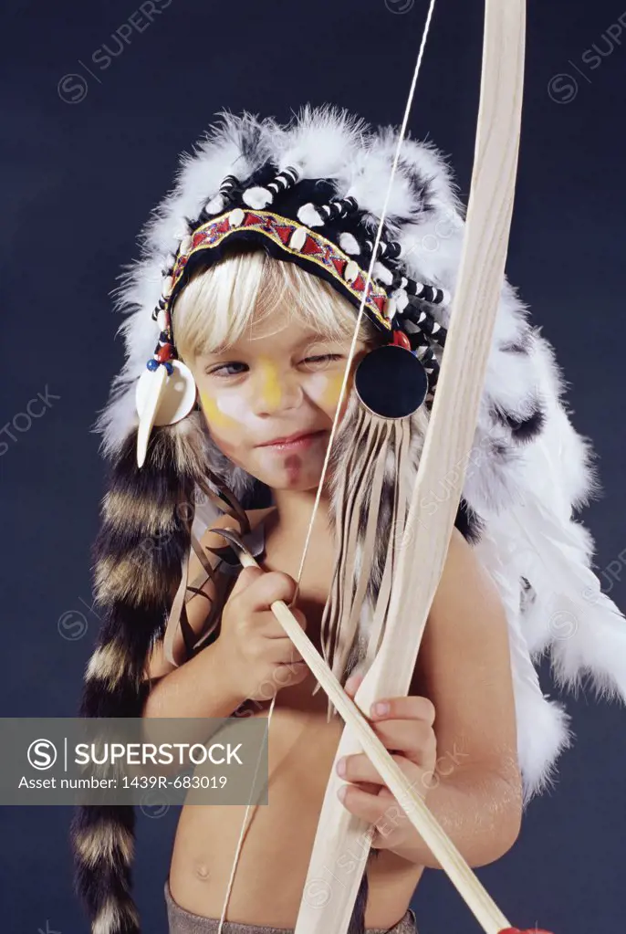 Boy in native american costume