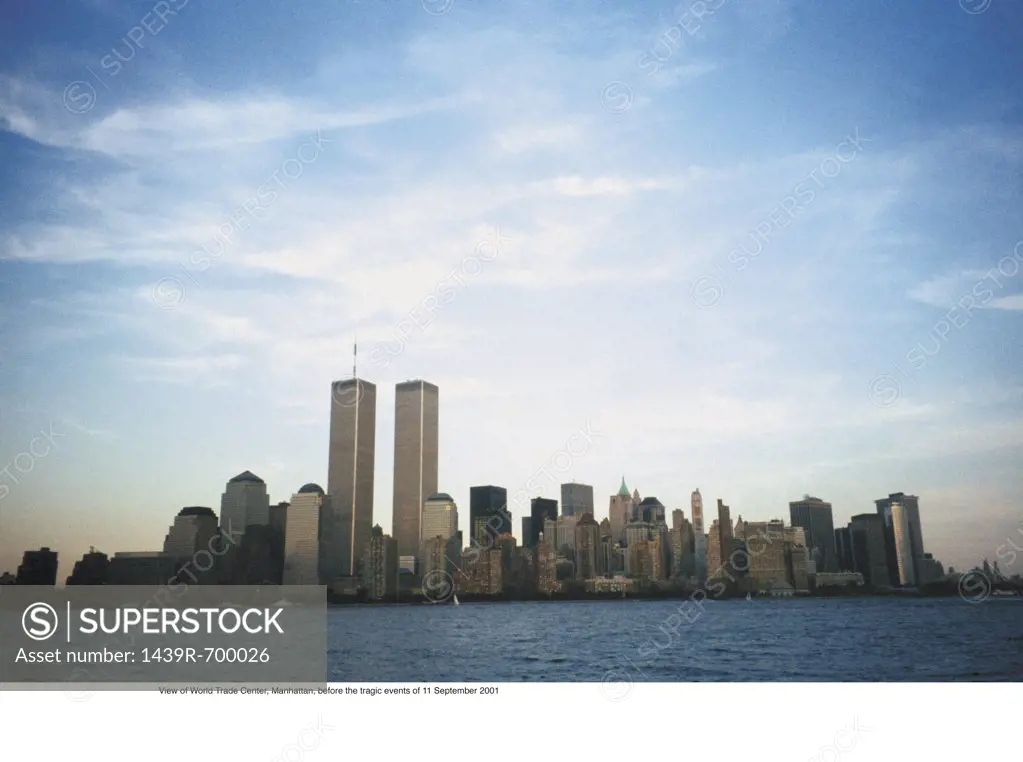 View of World Trade Center, Manhattan, before the events of 11 September 2001