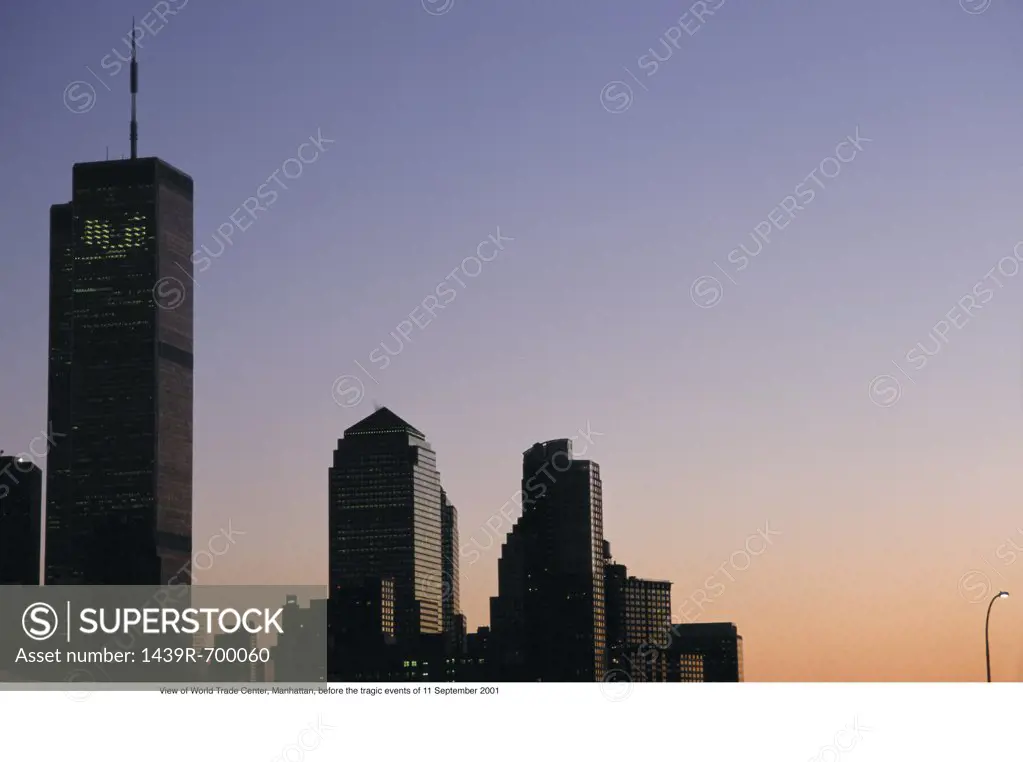View of World Trade Center, Manhattan, before 11 September 2001