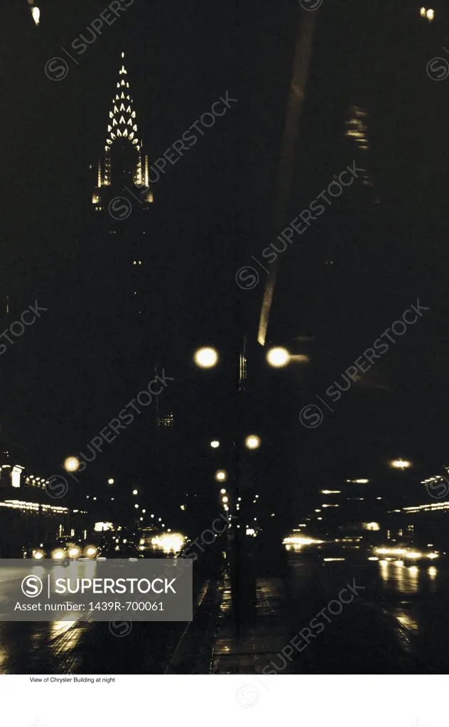View of Chrysler Building at night