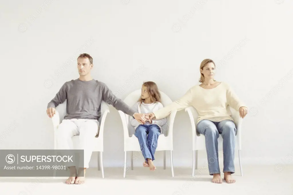 Family sitting in a row