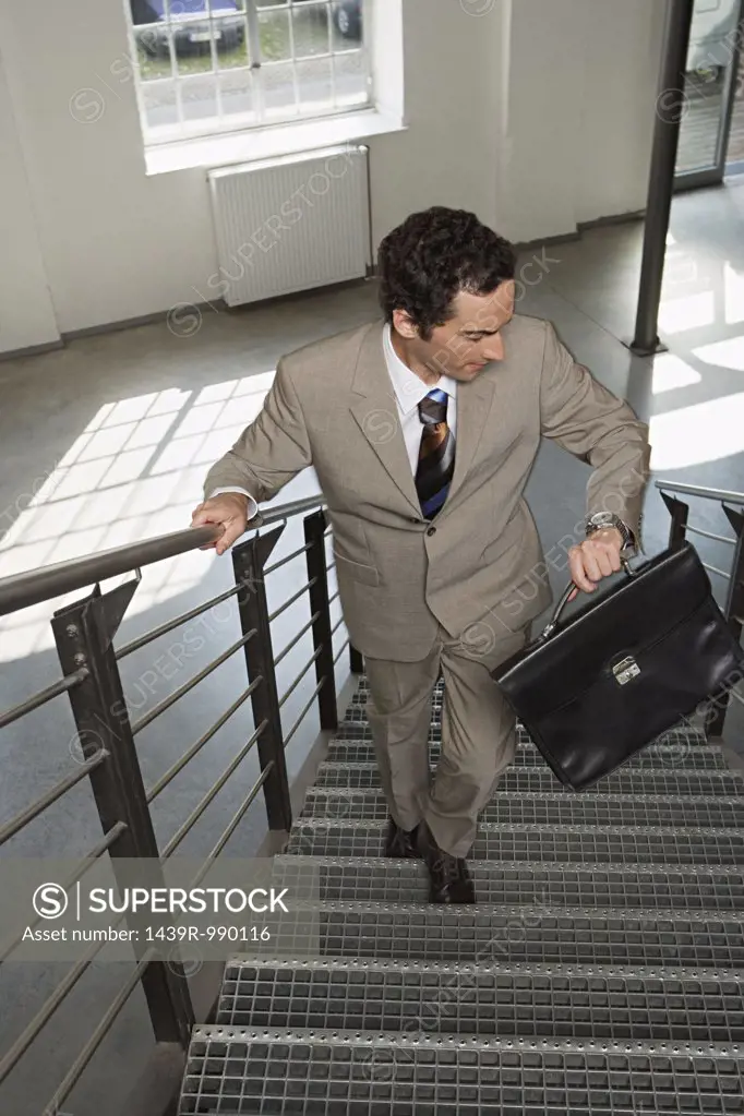 Businessman running late