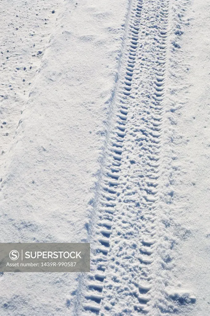 Tyre track in the snow