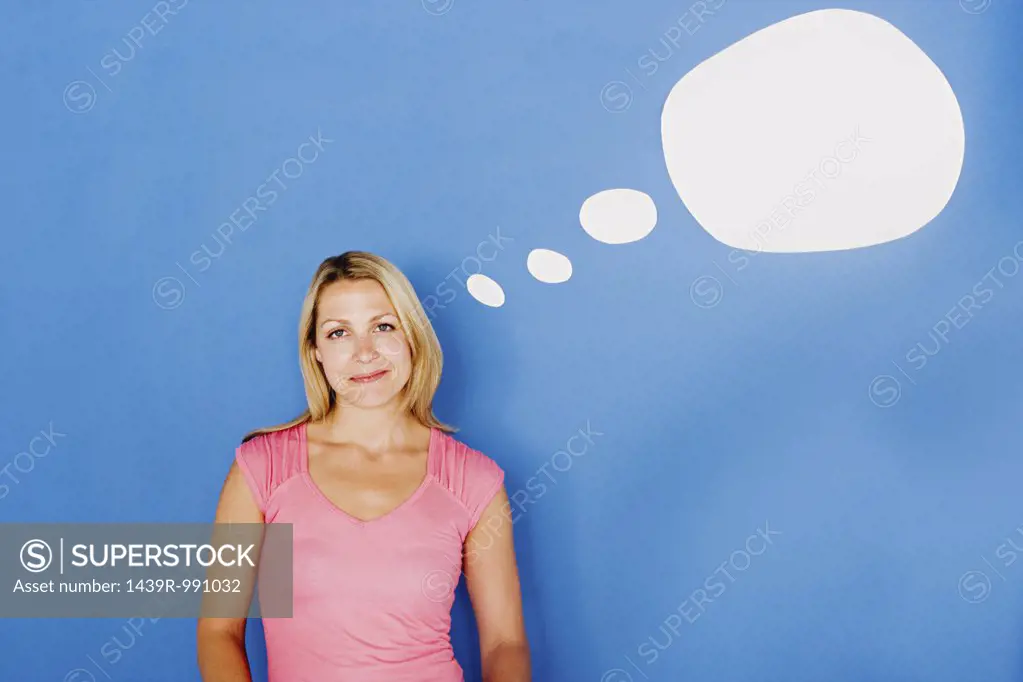 Woman with thought bubble